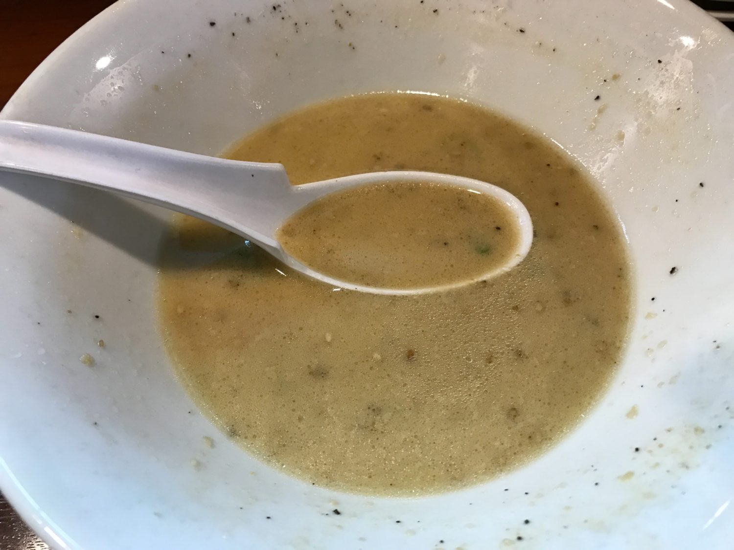 塩分を控えるため、スープは残しました。ごちそうさまでした！